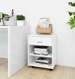VidaXL Rolkast 46x36x59 cm bewerkt hout wit