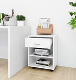 VidaXL Rolkast 46x36x59 cm bewerkt hout wit