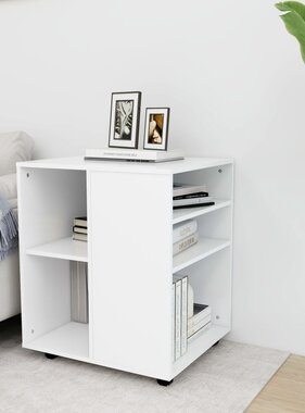 VidaXL Rolkast 60x53x72 cm bewerkt hout wit