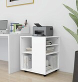 VidaXL Rolkast 60x53x72 cm bewerkt hout wit