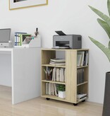 VidaXL Kast verrijdbaar 60x35x75 cm spaanplaat sonoma eikenkleurig