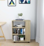 VidaXL Kast verrijdbaar 60x35x75 cm spaanplaat sonoma eikenkleurig