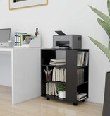 VidaXL Kast verrijdbaar 60x35x75 cm spaanplaat zwart