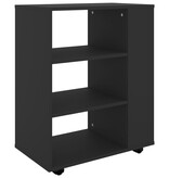 VidaXL Kast verrijdbaar 60x35x75 cm spaanplaat zwart