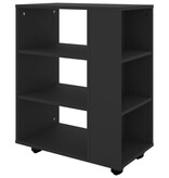 VidaXL Kast verrijdbaar 60x35x75 cm spaanplaat zwart