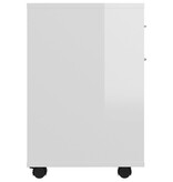 VidaXL Rolkast 45x38x54 cm bewerkt hout hoogglans wit