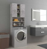 VidaXL Wasmachinekast 64x25,5x190 cm betongrijs