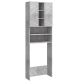 VidaXL Wasmachinekast 64x25,5x190 cm betongrijs
