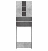 VidaXL Wasmachinekast 64x25,5x190 cm betongrijs