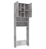 VidaXL Wasmachinekast 64x25,5x190 cm betongrijs