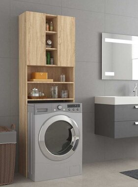VidaXL Wasmachinekast 64x25,5x190 cm sonoma eikenkleurig