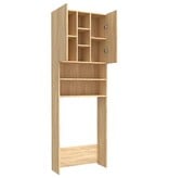 VidaXL Wasmachinekast 64x25,5x190 cm sonoma eikenkleurig