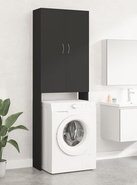 VidaXL Wasmachinekast 64x25,5x190 cm zwart