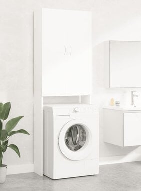 VidaXL Wasmachinekast 64x25,5x190 cm wit