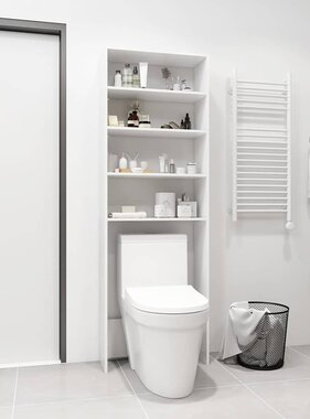 VidaXL Wasmachinekast 64x24x190 cm wit