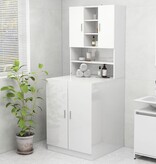 VidaXL Wasmachinekast 70,5x25,5x90 cm hoogglans wit