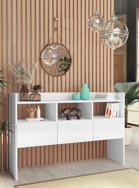 VidaXL Dressoir 105x30x70 cm spaanplaat hoogglans wit