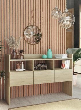 VidaXL Dressoir 105x30x70 cm bewerkt hout sonoma eikenkleurig