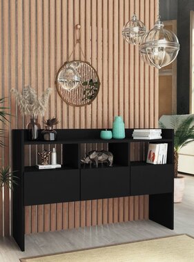 VidaXL Dressoir 105x30x70 cm bewerkt hout zwart