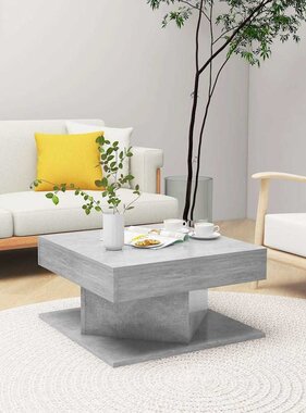 VidaXL Salontafel 57x57x30 cm bewerkt hout betongrijs