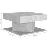 VidaXL Salontafel 57x57x30 cm bewerkt hout betongrijs