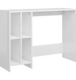 VidaXL Bureau 102,5x35x75 cm bewerkt hout hoogglans wit