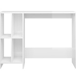 VidaXL Bureau 102,5x35x75 cm bewerkt hout hoogglans wit