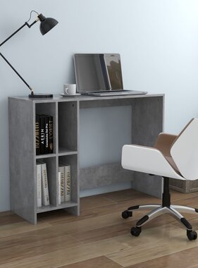 VidaXL Bureau 102,5x35x75 cm bewerkt hout betongrijs