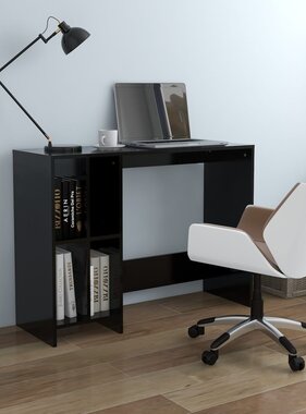 VidaXL Bureau 102,5x35x75 cm bewerkt hout zwart