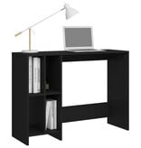 VidaXL Bureau 102,5x35x75 cm bewerkt hout zwart