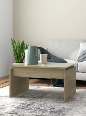 VidaXL Salontafel 68x50x38 cm bewerkt hout sonoma eikenkleurig