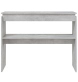 VidaXL Wandtafel 102x30x80 cm spaanplaat betongrijs