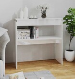 VidaXL Wandtafel 80x30x80 cm bewerkt hout hoogglans wit