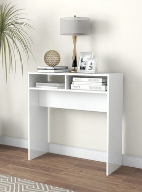 VidaXL Wandtafel 78x30x80 cm bewerkt hout hoogglans wit