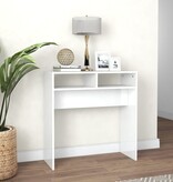 VidaXL Wandtafel 78x30x80 cm bewerkt hout hoogglans wit