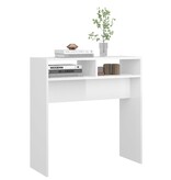 VidaXL Wandtafel 78x30x80 cm bewerkt hout hoogglans wit