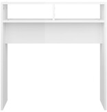 VidaXL Wandtafel 78x30x80 cm bewerkt hout hoogglans wit