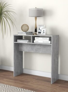 VidaXL Wandtafel 78x30x80 cm bewerkt hout betongrijs