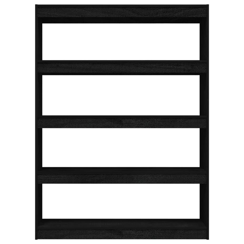 VidaXL Boekenkast/kamerscherm 100x30x135,5 cm massief grenenhout zwart