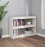 VidaXL Boekenkast/kamerscherm 100x30x71,5 cm grenenhout wit