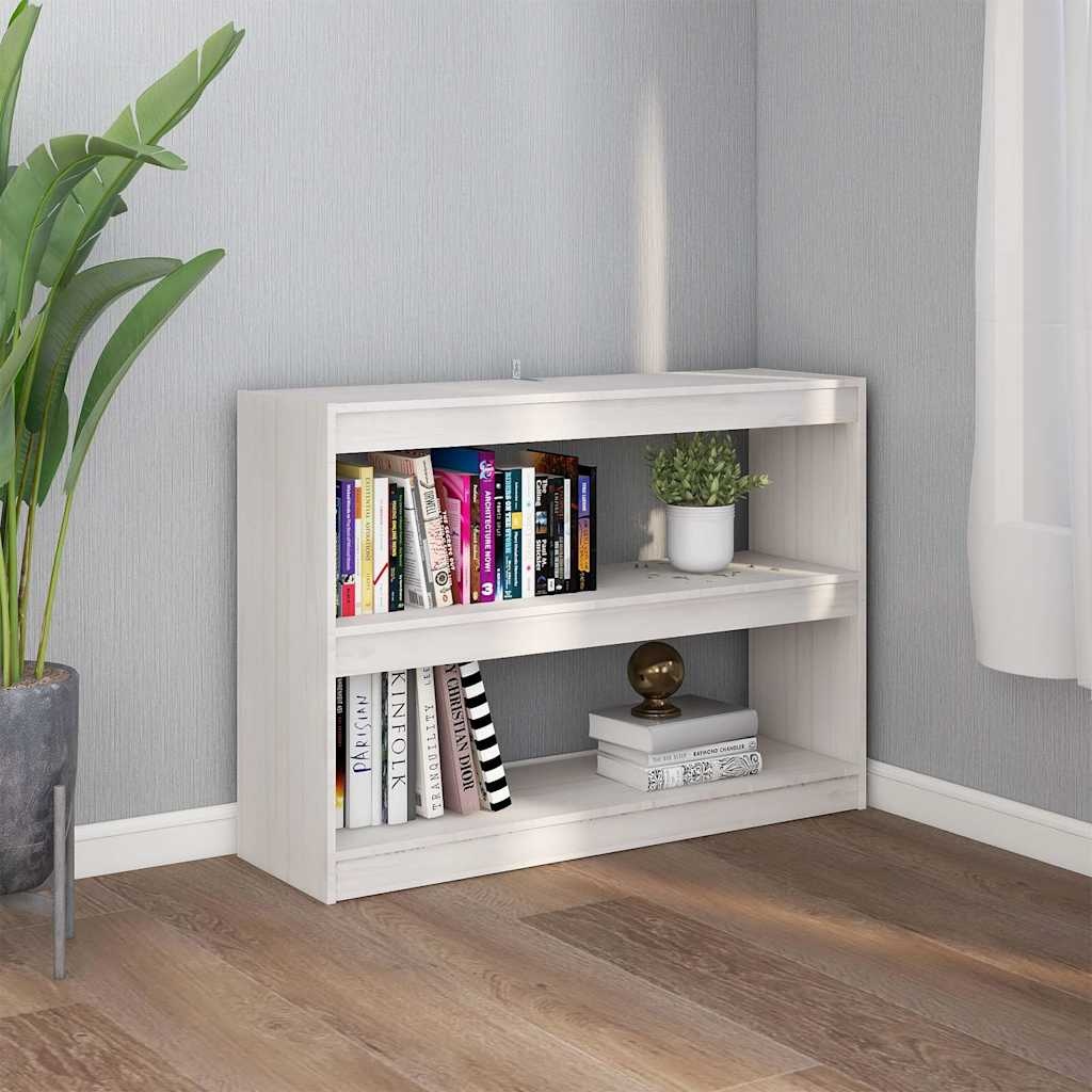 VidaXL Boekenkast/kamerscherm 100x30x71,5 cm grenenhout wit
