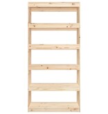 VidaXL Boekenkast/kamerscherm 80x30x167,4 cm massief grenenhout