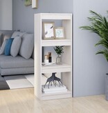 VidaXL Boekenkast/kamerscherm 40x30x103,5 cm massief grenenhout wit