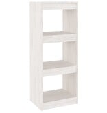 VidaXL Boekenkast/kamerscherm 40x30x103,5 cm massief grenenhout wit