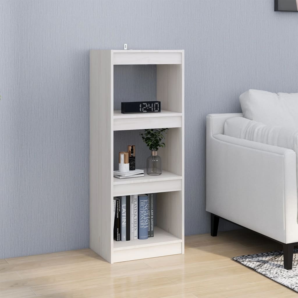 VidaXL Boekenkast/kamerscherm 40x30x103,5 cm massief grenenhout wit