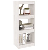 VidaXL Boekenkast/kamerscherm 40x30x103,5 cm massief grenenhout wit