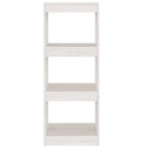 VidaXL Boekenkast/kamerscherm 40x30x103,5 cm massief grenenhout wit