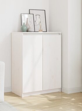 VidaXL Dressoir 60x36x84 cm massief grenenhout wit