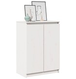 VidaXL Dressoir 60x36x84 cm massief grenenhout wit