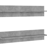 VidaXL Wandschappen 2 st 80x11,5x18 cm bewerkt hout betongrijs